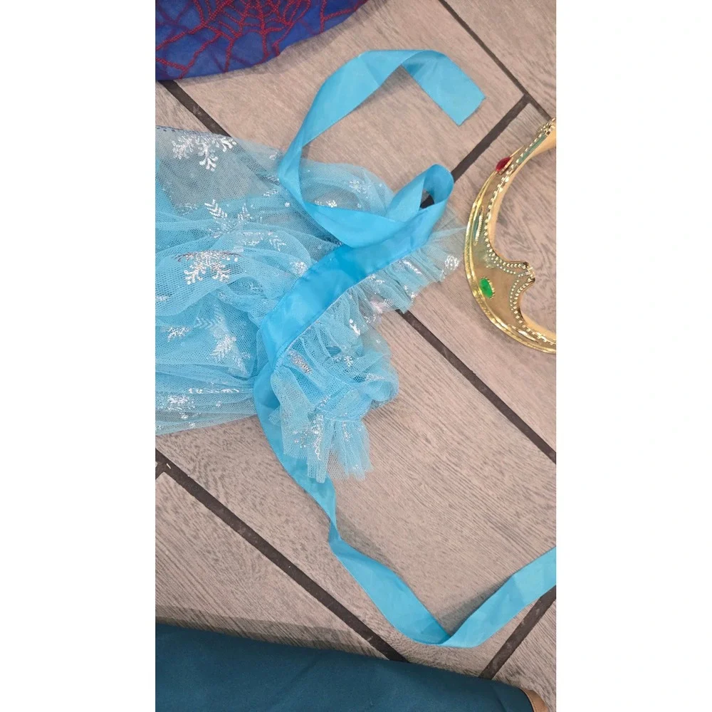 Costume Bundle-Disney Princess Frozen Anna Elsa Mermaid Tutu Cape Crown Costume